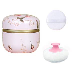 lot 6468 image: Qopoto Body Powder Puff and Container for Dusting Powder, Women Powder Puff and Powder Case for Bath and Travel (Romantic Flowers)