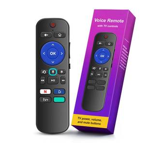 lot 6477 image: for Roku Voice Remote Control with 4 Shortcuts and Easy Setup, Voice Remote Replacement for Roku TV, Audio Devices, Most Players