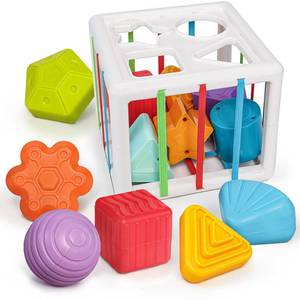 lot 6483 image: LiKee Shape Sorter Toys for 1 Years Old, 10pcs Montessori Baby Blocks, Sensory Toddler Learning Toy for Fine Motor Skills, Infant Developmental Toys Gift for Boys Girls Ages 18 Months