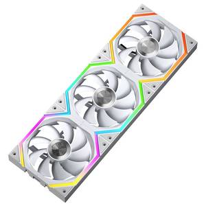 lot 6490 image: Jungle Leopard Galaxy 120mm PC Case Fan, ARGB and PWM Cooling Fans PC, Axle Core Double Ring CD Pattern Module Computer Fans, Daisy-Chain 5V RGB Fan (White 3 Pack)