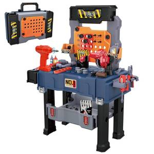 lot 7647 image: MUGEYMYD Kids Tool Bench Set with Electric Drill and Realistic Tool, Pretend Play Construction Workbench Toys for Toddlers, Build a Kids Tool Workshop Set for Boys and Girls, Ages 3-8.