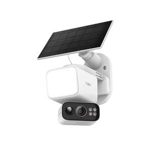 lot 7659 image: Tapo 2K Outdoor PanTilt Wireless Floodlight Security Camera - Battery Power with Solar, 360� AI Motion Tracking, PersonVehicle Detection, Subscription-Free Local Storage or Optional Cloud, C615F KIT