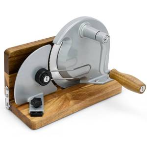 lot 7670 image: Leafinnerin Manual Bread Slicer For Homemade Sourdough Bread,Foldable Manual Bread Slicer Features A Durable Aluminum Alloy Body And Sturdy Solid Wood Base, Suitable For Homemade And Commercial Use