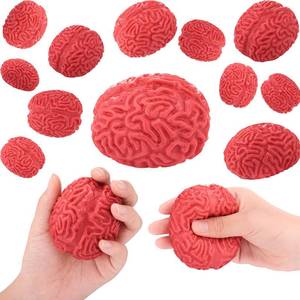 lot 8087 image: Zhanmai 12 Pcs Brain Stress Balls Bulk PU Hand Muscle Exercise Pressure Ball Fake Brain Pressure Soft Balls Halloween Funny Toys for Adults Decompression and Relaxation