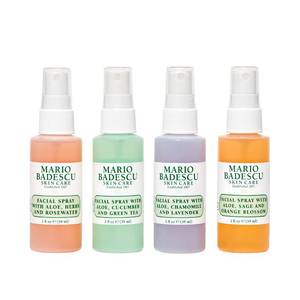 lot 8096 image: Mario Badescu Mini Mist Facial Spray Collection with Rose Water, Cucumber, Lavender and Orange Blossom, Multi-Purpose Cooling and Hydrating Face Mist for All Skin Types, 2 Fl Oz (Pack of 4)