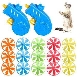 lot 8100 image: FOIMAS 17pcs Cat Fetch Toy,Cat Palying Tracking Interactive Toys with Flying Propellers for Cat Kitten Indoor and Outdoor Chasing Training Hunting Chasing Supply