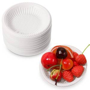 lot 8103 image: Irenare 50 Pack Small Paper Plates 4 Inch Dessert Paper Plates Heavy Duty White Disposable Uncoated Round Cake Appetizer Dinner Tableware for Valentinefts Day Birthday Holiday Wedding Party Supplies