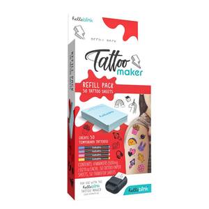 lot 8108 image: Hello Blink Tattoo Maker Refill Pack � Makes 50 Tattoos - 4 New Markers � Cosmetic Grade, FDA-Compliant DIY Kit for Kids Ages 8