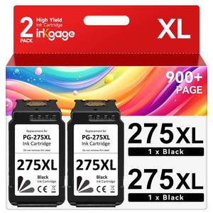 lot 8111 image: PG-275XL Compatible for Canon PG-275 Black Ink Cartridge for Canon 275 Black Ink 275 275XL Ink cartridges fit for Canon PIXMA TS3722 TR4720 TS3522 TS3500 TR4700 TR4722 TS3720 Printer,2 Black