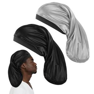 lot 8121 image: 2 Pieces Large Dreadlock Cap Unisex Satin Shower Cap Head Wrap Loc Caps Satin Bonnet Sleeping Caps Hair Accessories Sleep Bonnet for Curly Braids Wave