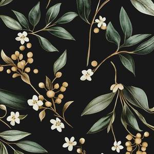 lot 8131 image: VOLEAAR Extra Long Dark Peel and Stick Wallpaper 17.5 x 393in � Vintage Floral Green Leaf Botanical Self-Adhesive Vinyl Contact Paper for Bathroom Bedroom Kitchen Cabinet Drawer Walls PVC DIY Decorin