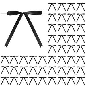 lot 8135 image: Riceshoot Black 50 Pcs Stain Ribbon Bows 5x7 Inch Twist Tie Bows for Gift Wrapping Cake Treat Bags Craft DIY Gift Wedding Baby Shower Birthday Party Decorations