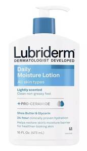 lot 8150 image: Lubriderm Daily Moisture Hydrating Body and Hand Lotion with Vitamin B5, Non-Greasy, 16 fl Oz, Package may vary