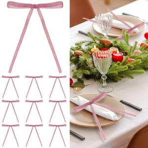 lot 8164 image: Knitgrip 24 Pcs Pink Christmas Napkin Rings Vintage Chic Velvet Bow Xmas Napkin Holder Rings Buckle for Christmas Holiday Birthday Serviette Party Anniversary Wedding Dining Table Decoration