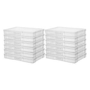 lot 9269 image: novelinks 12 Pack 5x7in Clear Photo Storage Boxes with Lids, Plastic Photo Organizer Cases and Picture Boxes, Picture Storage Containers for Greeting Cards, Task boxes, Board Gamesin