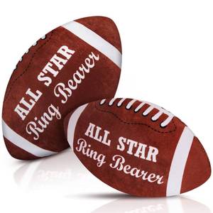 lot 9290 image: Deekin 2 Pcs 12 Inch All Star Ring Bearer Football Plush Baby Football Stuffed Fluffy Toddler Thank You Wedding Gift for Wedding Boys Girls Newborn Infant Kids