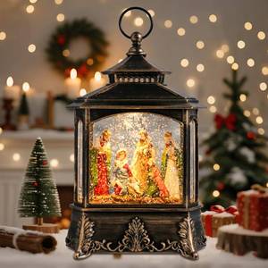 lot 9309 image: Bshine Christmas Nativity Snow Globe, 11.4 Musical Nativity Snow Globe Glitter Lantern, BatteryUSB Powered, Christmas Silent Night Music Water Lantern Ornament, Xmas Home Decor Giftin