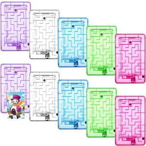 lot 9313 image: Zhanmai 10 Pcs Plastic Card Maze Puzzle Holder Portable Money Maze Card Box Intellectual Pinball Machine Pinball Cash Holder for Teens Birthdays Party Favors Game Fun Challenging
