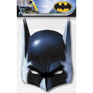 lot 10322 image: Unique Batman Party Paper Masks - One Size, 8 Pcs