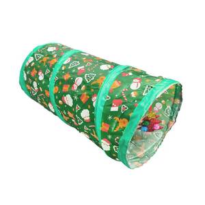 lot 10326 image: Christmas Cat Tunnel Straight Tube � Holiday Collapsible Cat Play Tunnel with Crinkle Sound for Kittens and Adult Cats