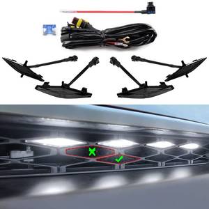 lot 10327 image: AUXLIGHT 4PCS LED Front Grille Raptor Lights Accessories with Fuse, Compatible with Toyotaa 4Runner 2014-2021 TRD Pro, 2014-2019 SR5, TRD Off-Road, Limited, White