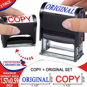 lot 10328 image: Bertiveny Self Inking Copy and Original Stamps Set for Office Supply Refillable Copy Original Stamp Set for Business Supplies Copy Stamps Original Stamps Message Stamp for Document Management