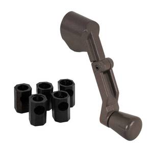 lot 10331 image: Prime-Line H 3960 Casement Folding Crank Handle, 2-34 In. Width, Die Cast Zinc, Bronze Finish (Single Pack)