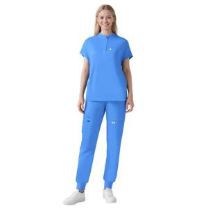 lot 10341 image: Eipnare Scrubs for Women Set - Nurse Uniform Jogger Suit Stretch Top and Pants with 11 Pockets for Nurse Esthetician Workwear