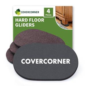 lot 10352 image: COVERCORNER Furniture Sliders for Hardwood Floors 4 PCS - 9 12 inch Sliders for Moving Furniture � Felt Furniture Pads for Hardwood Floors Brown
