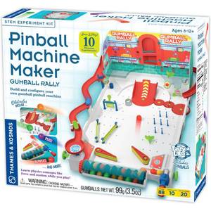 lot 13722 image: Thames and Kosmos Pinball Machine Maker STEM Experiment Kit Toy of the Year Finalist - Build a Reconfigurable Pinball Machine, Explore Physics, Force, Motion, Gravity, Simple Machines, Gumballs Included