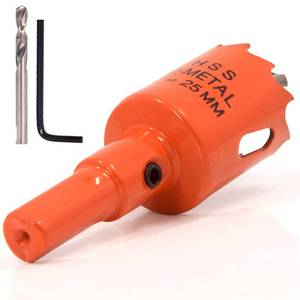 lot 13724 image: Koopi 1-Inch  25mm BI-Metal Hole Saw with Arbor and Replacement Pilot Drill Bit, Hole Cutter for Easily Drilling Wood, Plastic, Thin Metal
