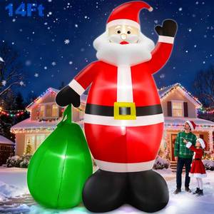 lot 13735 image: 14 Ft by 8.5 Ft Giant Christmas Inflatable Santa Claus with Gift Bag Outdoor Decorations, Lighted Outside Standing Blow Up Santa Yard Decor for Lawn Garden Parties Holiday Xmas Decorations