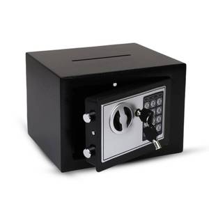 lot 13738 image: Darice Safe Box for Money � Safe with Electronic Combination Lock and Emergency Key � Cash Safe with Money Slot � Ideal for Documents, Cash, Jewelry (7.9 x 11.8in x 7.9in Black)in