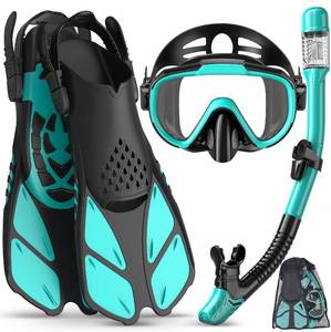 lot 13739 image: Ubekezele Snorkeling Gear for Adults Men Women,4 in 1 Snorkel Set with Panoramic View Diving Mask Anti-Fog Anti-Leak,Dry Top Snorkel,Fins and Travel Bag for Swimming,Snorkeling and Travel Diving