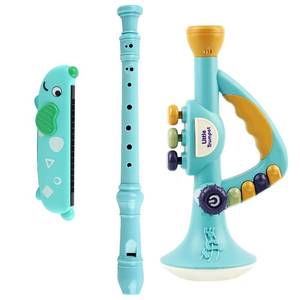 lot 13740 image: Toddler Musical Instruments Toy, Trumpet, Harmonica, Recorder Flute for Kids Baby, Musical Toys Set for Children Boys Girls Ages 2 3 4 5