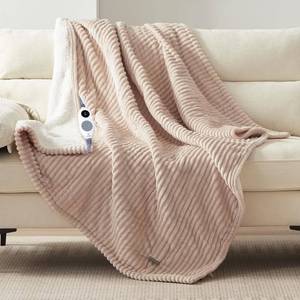 lot 13744 image: Westinghouse Heated Throw Blanket, Cozy Soft Flannel to Sherpa Electric Throw with 6 Heating Levels and 2-10 Hours Auto Shut Off, Fast Heating and ETL Certification, Machine Washable, 50x60 Inch, Beige