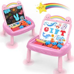 lot 13752 image: Cokzer Unicorn Gift for 1-2 Years Old Girl, Magnetic Drawing Board with Magnetic Letters and Numbers, Portable Toddler Educational Toy, Birthday for 1-2 Years Old Girl (Pink)