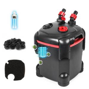 lot 13758 image: PONDFORSE 172GPH Canister Filter, External Aquarium Filter Ultra-Quiet Water Circulation Cleaning Machine with Media for Fish Tanks and Aquariums Up to 30 Gallons (172GPH)