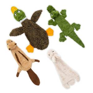 lot 14147 image: Best Pet Supplies Squeaky Dog Toys with Soft Durable Fabric for Small, Medium and Large Pets Interactive Toy for Indoor Play, Supports Active Biting and Play - 4 Figures, Small