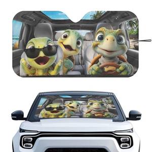 lot 14152 image: Qpednta Funny Turtles Car Windshield Sun Shade Foldable Sunshade Universal Vehicle Accessories Auto Sun Heat and UV Rays Blocker Keep Your Vehicle Cool Fit Car Front Window for Trucks SUV
