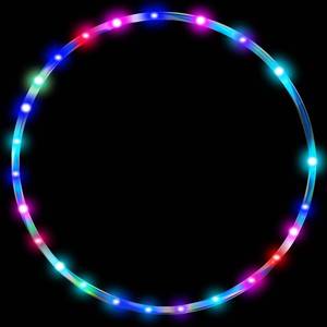 lot 14160 image: LED Light-Up Dance Hoop for Kids - 60cm24in Fitness Equipment Featuring Auto Color Change and Strobe Lighting Effects (2 AA Batteries Needed, Not Included)