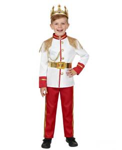 lot 14178 image: Dormstop Boys Prince Charming Costume Kids Royal Prince Dress Up for Cosplay Fairytale Ball Halloween Birthday Party Outfit (White, 7-8 Years)