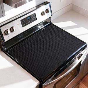 lot 14189 image: LONGKING Stove Top Cover for Electric Stove - Silicone Stove Mat for Glass Top Stove, Glass Cooktop Protector, Dish Drying Mats For Kitchen, Range Covers for Electric Stove (Black, 28 x 20)
