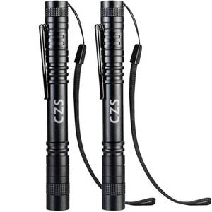 lot 14217 image: CZS Flashlight, 2 Pack Pen Light, Small Flashlights High Lumens, Battery-Powered LED Flashlight by 2AAA Battery, Waterproof Pocket Flashlights for Work, Emergency (Battery Not Included)