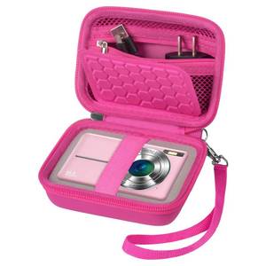 lot 14221 image: Carrying and Protective Case for Digital Camera, AbergBest 21 Mega Pixels 2.7 LCD Rechargeable HDKodak PixproCanon PowerShot ELPH 180190  Sony DSCW800  DSCW831 Cameras for Travel - Rose Redin