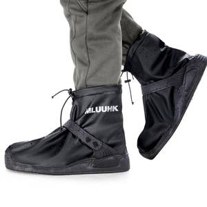 lot 14248 image: MLUUHK Waterproof Boot Covers, Reusable Rain Shoe Covers Non-Slip Waterproof Shoes Boots for Outdoor Cycling Camping Fishing Travel (Black, XXL)