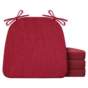lot 15825 image: IASEAHK Chair Cushions for Dining Chairs Set of 4, Non Slip Kitchen Chair Pads, 17 x 16in x 2in, Indoor Dining Chair Cushions with Ties, D-Shaped Seat Cushions for Kitchen Chairs, Redin