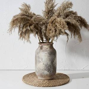 lot 15850 image: SIDUCAL Rustic Ceramic Farmhouse Flower Large Vase, Whitewashed Terra Cotta Vase, Pottery Decorative Flower for Home Decor, Table, Living Room Decoration, Shelf Decor, Mantel, 9.5 Inch, Terra