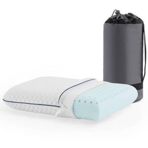 lot 15869 image: Weekender Gel Memory Foam Camping Pillow - Travel Essentials and Must Haves - Camping Gear and Accessories - Contouring Neck Support - Small Size Compatible for Car, Airplane, and Beach - 1 Pack