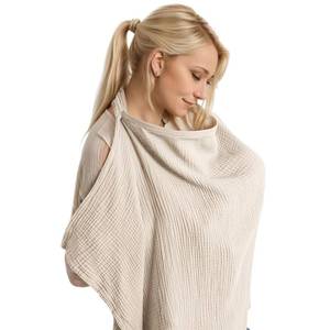 lot 20375 image: Muslin Cotton Nursing Cover Up for Baby Breastfeeding, Breathable and Soft Privacy Breastfeeding Cover with Arch Neckline for Mom and Baby, Multi-use Adjustable for Mother Nursing Apron